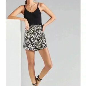 Farm Rio Swing Shorts Black White Anthropologie small